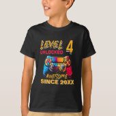 Level 4 Unlocked - Funny Birthday 4 Kids T-shirt (Voorkant)