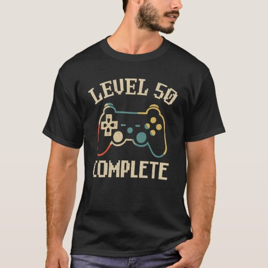 Level 50 Complete 50th Birthday Video Gamer T-shirt (Voorkant)