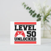 Level 50 Ontgrendeld Briefkaart (Staand voorkant)