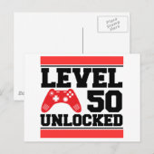 Level 50 Ontgrendeld Briefkaart (Voorkant / Achterkant)