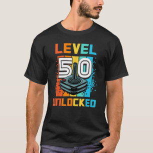 Level 50 Ontgrendeld Grappig 50ste Gamer Verjaarda T-shirt