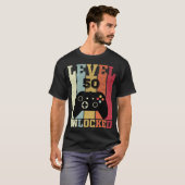 Level 50 Ontgrendeld Grappige Videospeler 50ste Ve T-shirt (Voorkant volledig)