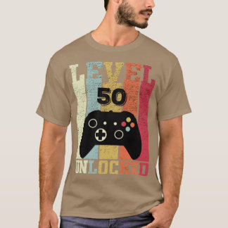 Level 50 Ontgrendeld Grappige Videospeler 50ste Ve T-shirt