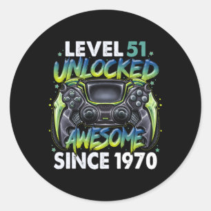 Level 51 Ontgrendeld Geweldig Sinds 1970 51ste Ver Ronde Sticker