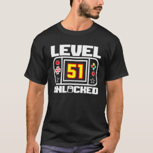 Level 51 Unlocked Birthday Funny Video Game T-shirt