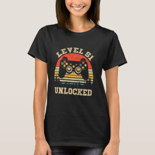 Level 51 Unlocked Funny Video Gamer 51st Birthday T-shirt