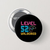 Level 52 Ontgrendelde Verjaardag Gaming Ronde Button 5,7 Cm (Voorkant /achterkant)