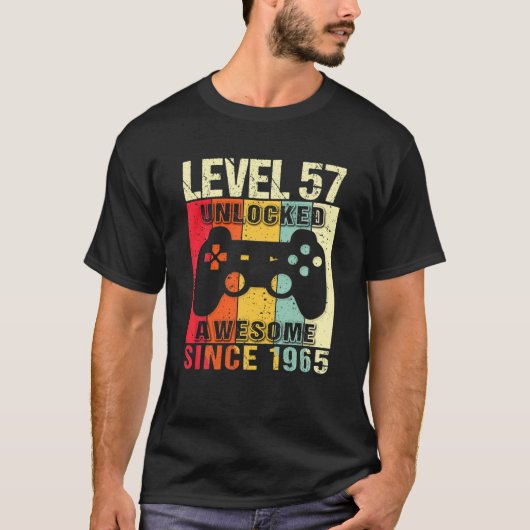 Level 57 Unlocked 57Th Birthday Gamer Awesome Sinc T-shirt (Voorkant)