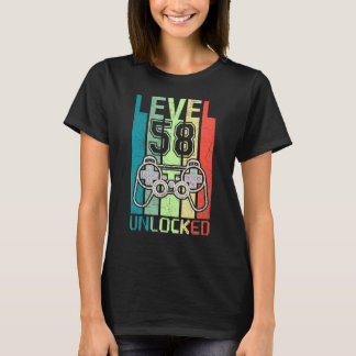 Level 58 Onvergrendelde videoband 58e Birthday T-s T-shirt