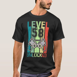 Level 58 Onvergrendelde videoband 58e Birthday T-s T-shirt
