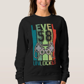 Level 58 Onvergrendelde videoband 58e Birthday T-s Trui