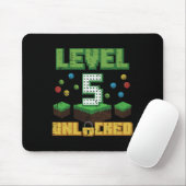 Level 5 Ontgrendeld Pixel Gamer 5e Verjaardag Game Muismat (Met muis)