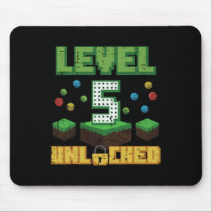 Level 5 Ontgrendeld Pixel Gamer 5e Verjaardag Game Muismat