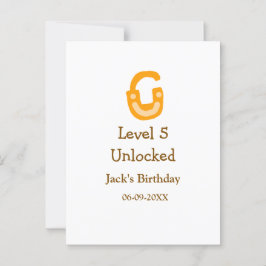Level 5 ontgrendeld slot oranje bruin gefeliciteer briefkaart