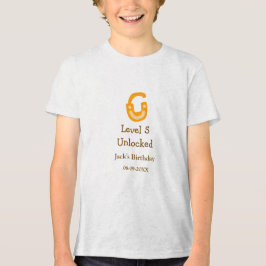 Level 5 ontgrendeld slot oranje bruin gefeliciteer Tri-Blend shirt
