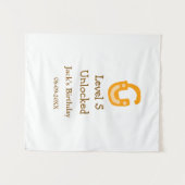 Level 5 ontgrendeld slot oranje bruin gefeliciteer wandkleed (Voorkant (horizontaal))