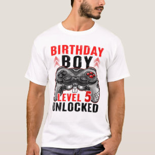 Level 5 Ontgrendeld Verjaardagsboy 5 Jaar Oude Jon T-shirt