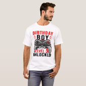 Level 5 Ontgrendeld Verjaardagsboy 5 Jaar Oude Jon T-shirt (Voorkant volledig)