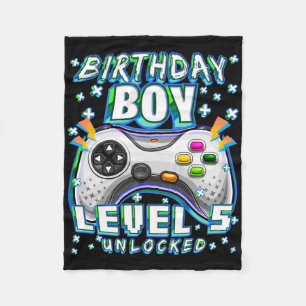 Level 5 Ontgrendeld Videospel 5e Verjaardag Gamer  Fleece Deken