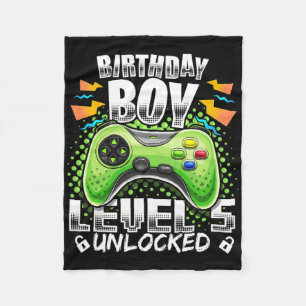 Level 5 Ontgrendeld Videospel 5e Verjaardag Gamer  Fleece Deken