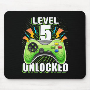 Level 5 Ontgrendeld Videospel 5e Verjaardag Gamer Muismat