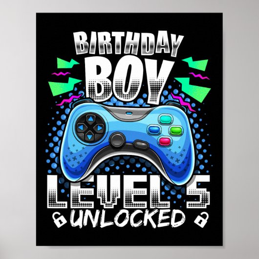 Level 5 Ontgrendeld Videospel 5e Verjaardag Gamer  Poster (Voorkant)