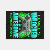 Level 5 Unlocked 5 Year Old For Boys 5th Birthday  Fleece Deken (Voorkant (Horizontaal))