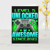 Level 5 Unlocked 5 Year Old For Boys 5th Birthday Kaart (Gele Bloem)