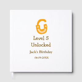 Level 5 unlocked lock orange brown happy birthday  gastenboek