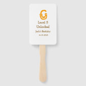 Level 5 unlocked lock orange brown happy birthday  handwaaier (Achterkant)