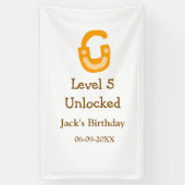 Level 5 unlocked lock orange brown happy birthday  spandoek (Verticaal)