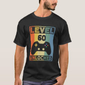 Level 60 Ontgrendelde Videogamer 60e Verjaardag Ga T-shirt (Voorkant)