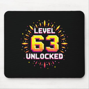 Level 63 Ontgrendeld Verjaardagscadeau Gamer Mijlp Muismat