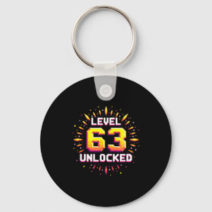 Level 63 Ontgrendeld Verjaardagscadeau Gamer Mijlp Sleutelhanger