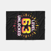 Level 63 Unlocked Birthday Gift Gamer Milestone  Fleece Deken (Voorkant (Horizontaal))