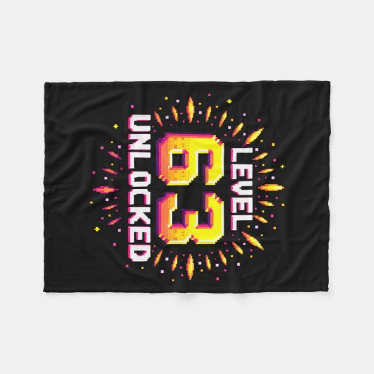 Level 63 Unlocked Birthday Gift Gamer Milestone  Fleece Deken (Voorkant (Horizontaal))