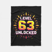 Level 63 Unlocked Birthday Gift Gamer Milestone  Fleece Deken (Voorkant)