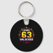 Level 63 Unlocked Birthday Gift Gamer Milestone  Sleutelhanger (Voorkant)