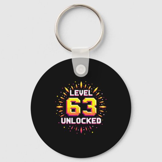 Level 63 Unlocked Birthday Gift Gamer Milestone  Sleutelhanger (Voorkant)