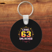 Level 63 Unlocked Birthday Gift Gamer Milestone  Sleutelhanger (Voorkant)