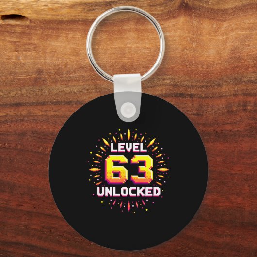 Level 63 Unlocked Birthday Gift Gamer Milestone  Sleutelhanger (Voorkant)