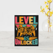 Level 65 ontgrendelde videogame 65e verjaardag gam kaart (Gele Bloem)