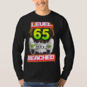 Level 65 Reached Gamer 65th Birthday Video Gaming T-shirt (Voorkant)