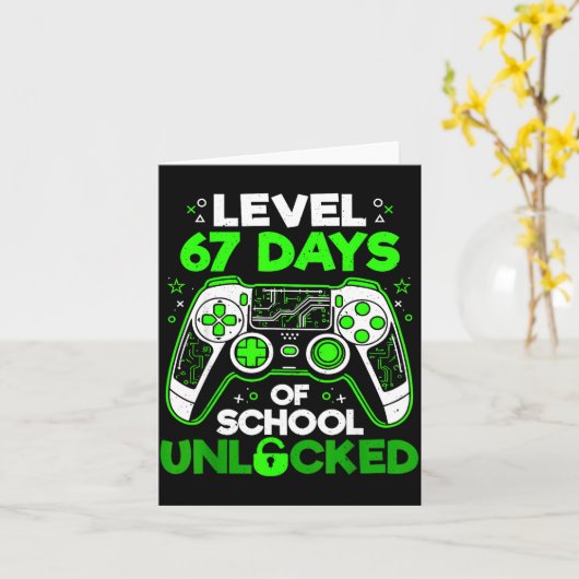 Level 67 Days Of School Unlocked Boys 67th Day Of  Kaart (Gele Bloem)