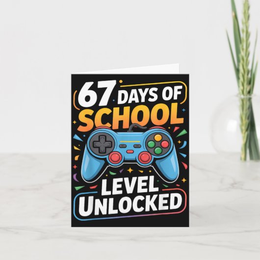 Level 67 Days Of School Unlocked Boys 67th Day Of Kaart (Voorkant)