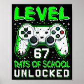 Level 67 Days Of School Unlocked Boys 67th Day Of  Poster (Voorkant)