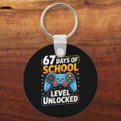 Level 67 Days Of School Unlocked Boys 67th Day Of  Sleutelhanger (Voorkant)