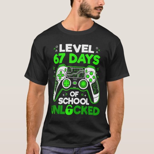 Level 67 Days Of School Unlocked Boys 67th Day Of T-shirt (Voorkant)