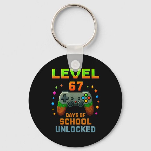 Level 67 Days Of School Unlocked Funny Six Seven G Sleutelhanger (Voorkant)