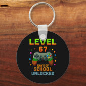 Level 67 Days Of School Unlocked Funny Six Seven G Sleutelhanger (Voorkant)